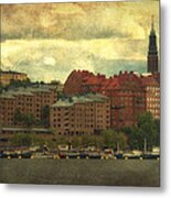 Stormy Skies - Central Stockholm - Sweden Metal Print