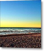 Straight Lines And Strange Angles - Sunset At Naples Beach Metal Print