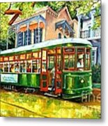 Streetcar On St.charles Avenue Metal Print