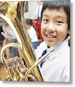 Students In Music Class Metal Print