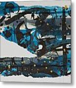 Study In Blue Black And Gold Metal Print