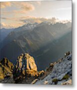 Summit Sunset In The Swiss Alps Metal Print