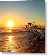 Sun And Waves Metal Print