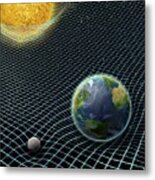 Sun-earth-moon And Space-time Metal Print