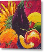 Sunflower And Fruit Metal Print