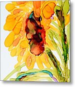 Sunflower Left Face Metal Print