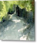 Sunlight And Foliage Conservatory Garden Central Park Watercolor Painting Metal Print