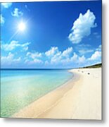 Sunny Beach - Tropical Ocean Metal Print