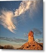 Sunrise And Clouds At Chambers Pillar Metal Print