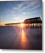 Sunrise At Kitty Hawk Pier Metal Print