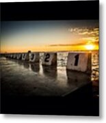 Sunrise At Mereweather Ocean Baths Metal Print