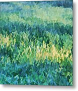 Sunrise At The Green Meadow Metal Print