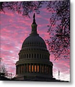 Sunrise At The U.s. Capitol Metal Print