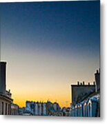 Sunrise In Paris With Moon Metal Print