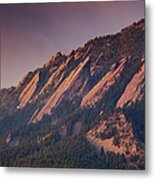 Sunrise On Boulder Colorado Flatirons Metal Print