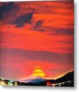 Sunset At Mystical Mount Fuji Japan Art Metal Print