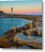 Sunset At Old Scituate Lighthouse Metal Print