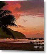 Sunset At The Beach - Puerto Lopez - Ecuador Metal Print