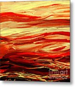 Sunset At The Red River Abstract Metal Print