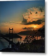 Sunset At Tsing Ma Bridge Metal Print