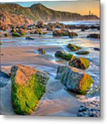 Sunset Near Yaquina Lighthouse Metal Print