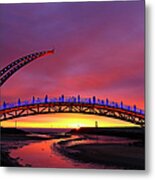 Sunset Of Yuanli Cable-stayed Metal Print