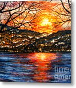 Sunset On Greers Ferry Lake Arkansas Metal Print