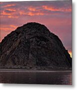 Sunset On Morro Rock Metal Print