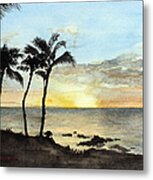 Sunset On The Coast Metal Print