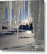 Sunset On The Icicles Metal Print