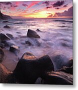 Sunset On The Napali Coast, Kaui, Hawaii Metal Print