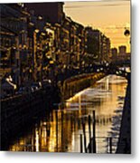 Sunset On The Navigli In Milan Metal Print