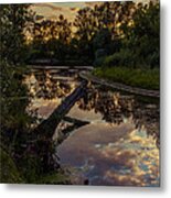 Sunset On The Quiet River Metal Print