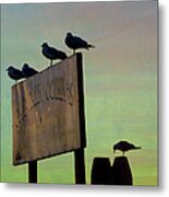 Sunset On The Sign Metal Print