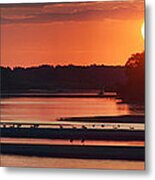 Sunset On The Wisconsin River Metal Print