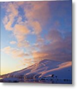 Sunset Over Mountains Lemaire Channel Metal Print