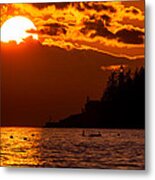 Sunset Over Point Atkinson Lighthouse Metal Print