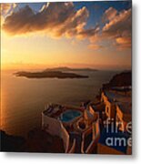Sunset Over The Aegean Sea Metal Print