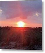 Sunset Over The Dunes Metal Print