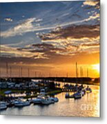Sunset Over Tiger Point Marina Amelia Island Florida Metal Print