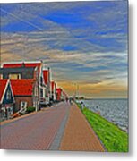 Sunset Over Volendam Metal Print