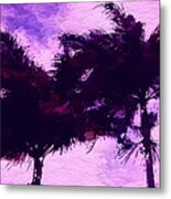 Sunset Purple Palm Tree Metal Print