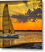 Sunset Sail Metal Print