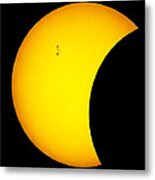 Sunspots During Partial Eclipse. Metal Print