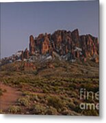Superstition Mountains Winter Sunset Metal Print