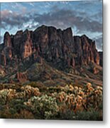 Superstitions Mountains Sunset Metal Print