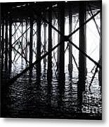Supports Under South Parade Pier  At Portsmouth Metal Print