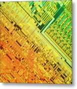 Surface Of Microchip Metal Print