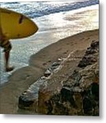 Surfer In Motion Metal Print