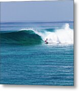 Surfer Surfing A Wave Metal Print